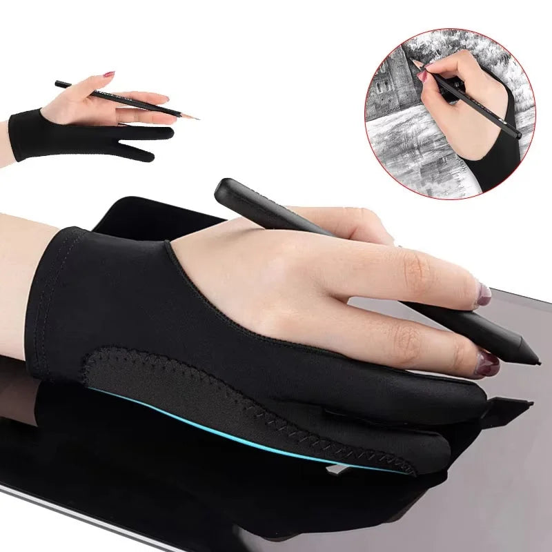 1pcs Two-Finger Drawing Gloves Two Finger Screen Glove Keeps Screen Clean While Sketching For Apple iPad Air Tablet S/M/L Size Zpaxo