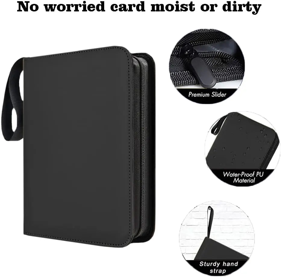50-Sheet Zipper Trading Card Binder – PU Leather TCG Album