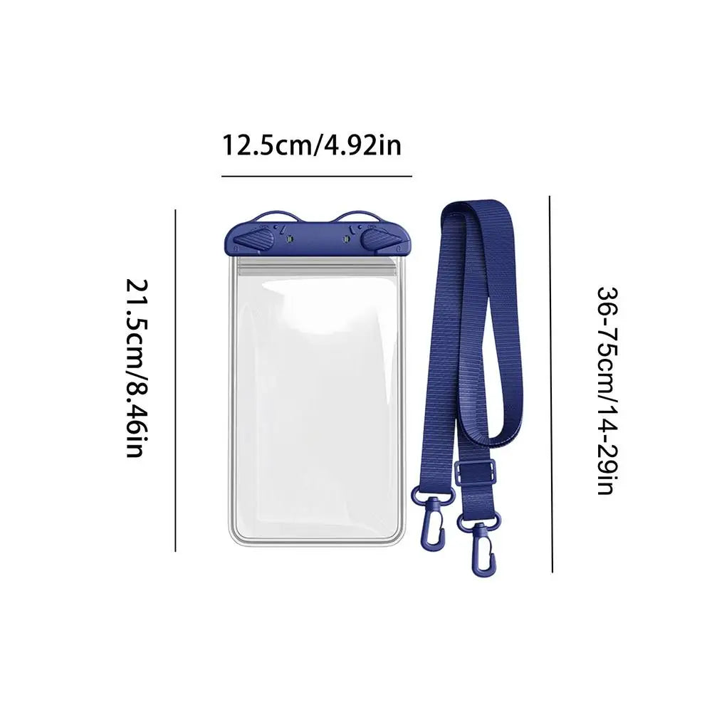 Transparent Waterproof Phone Case Touch Screen Under 7.0 inches Phone Cover with Lanyard Phone Sealed Bag Swimming Diving Zpaxo Purplish Blue