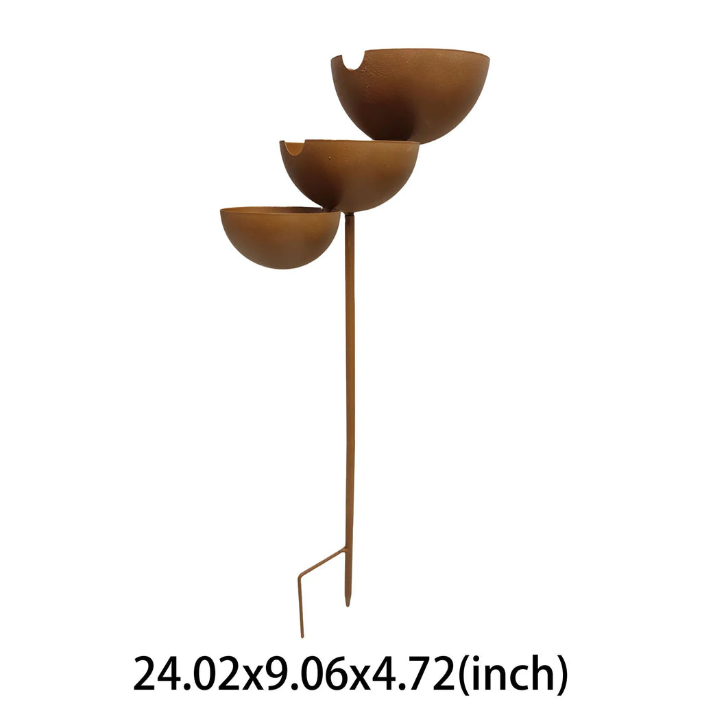 Bee Watering Station Metal Bee Butterfly Feeder Decorative Flower Bed Rainwater Collector for Outdoor Garden Yard Decor Zpaxo