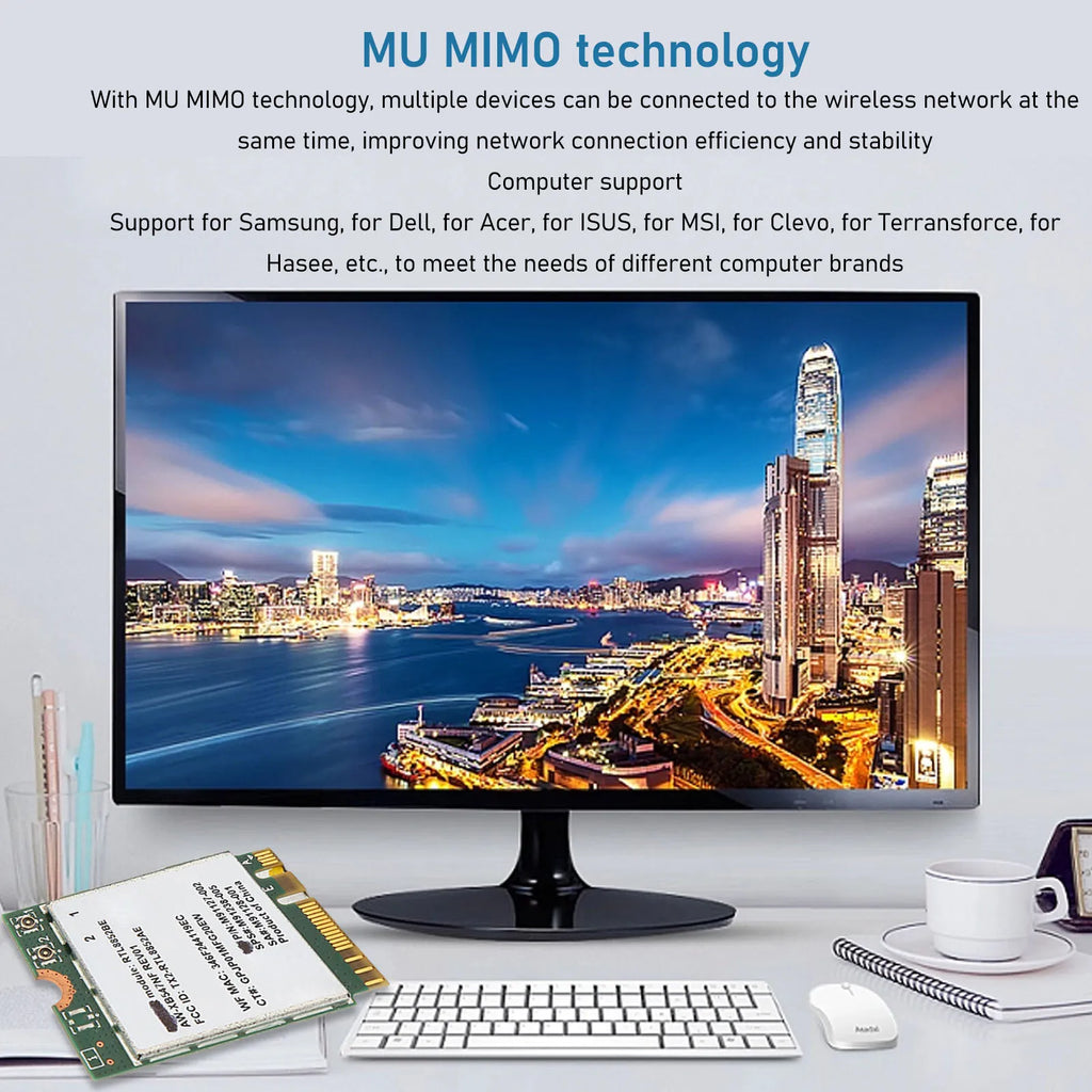 RTL8852BE Network Card Dual Band 1800Mbps Bluetooth 5 2 M