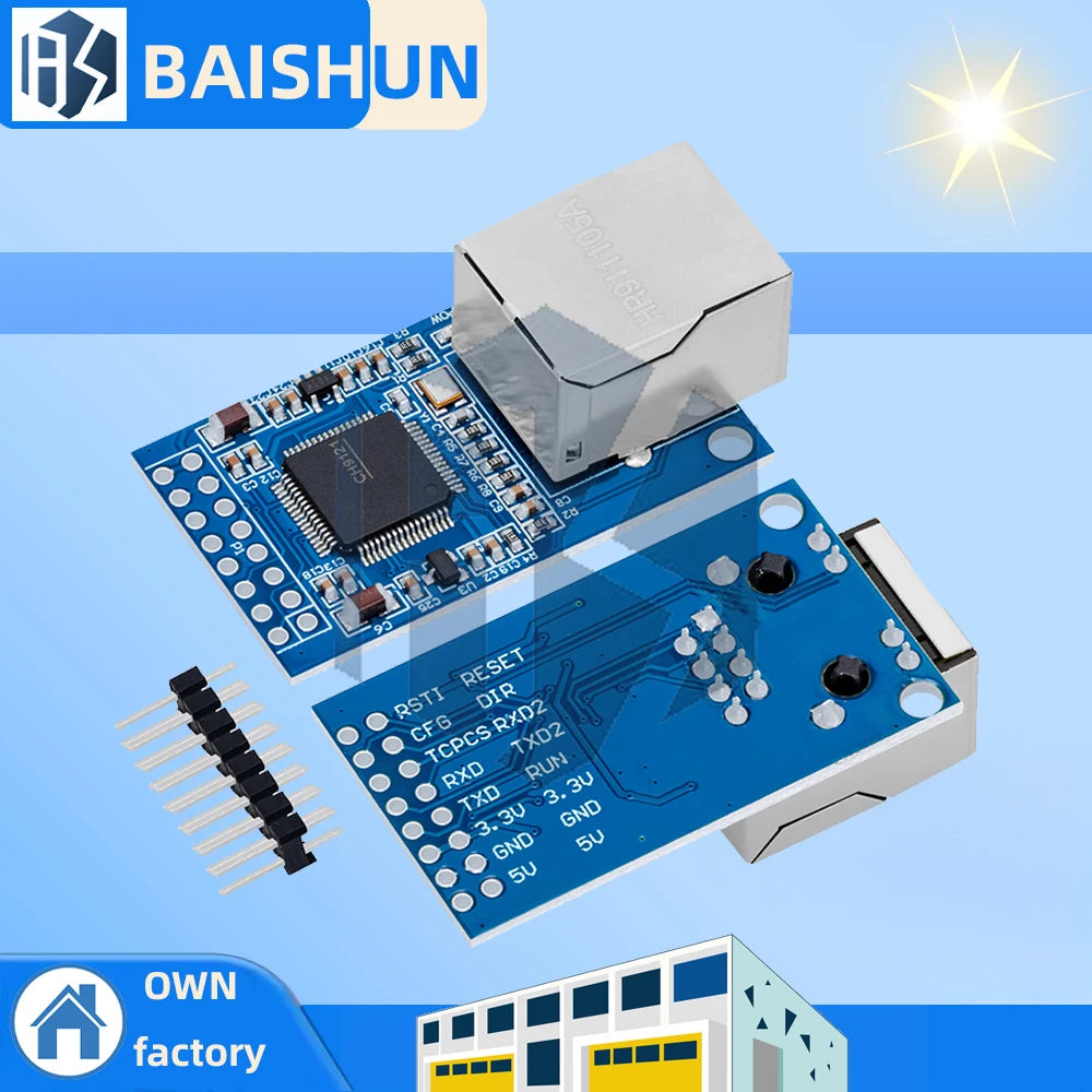 CH9121 Serial-to-ethernet Gateway Module Industrial-grade TTL UART Zpaxo 5PCS