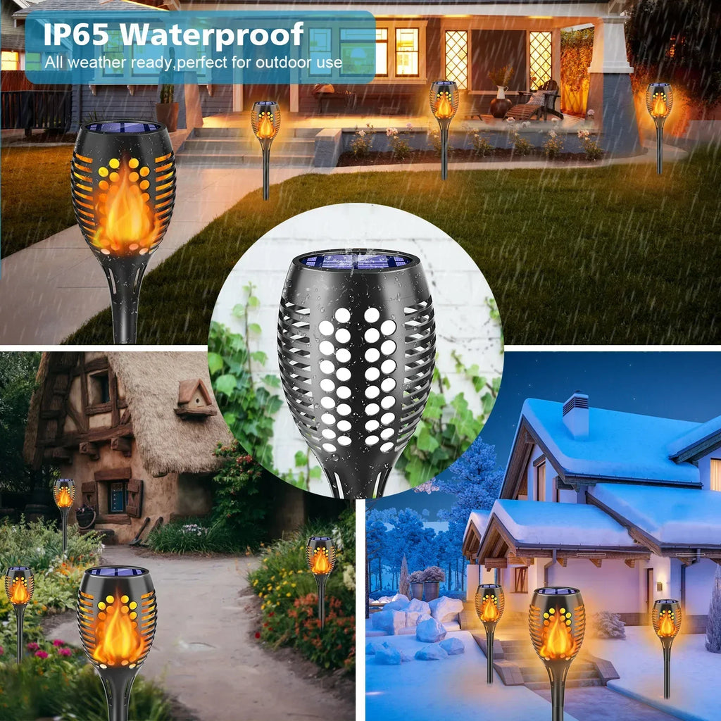 Solar Flickering Flame Torch Lights – LED Outdoor Garden Stake