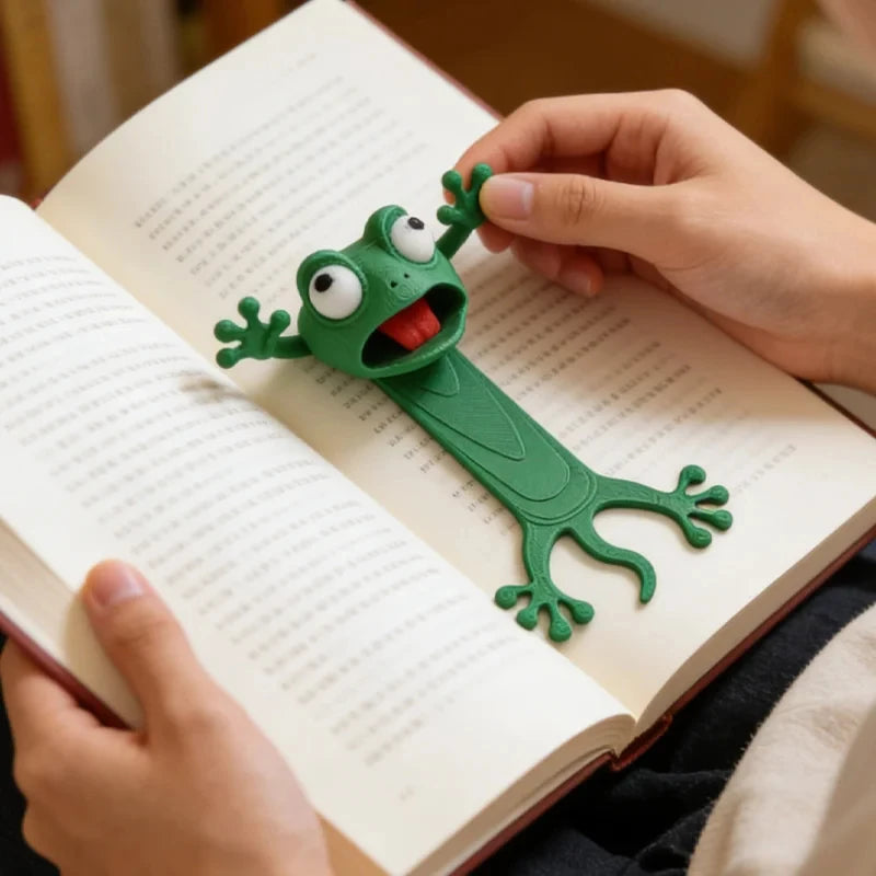 Funny Frog Pop-up Bookmark Creative 3D Cartoon Animal Reading Office