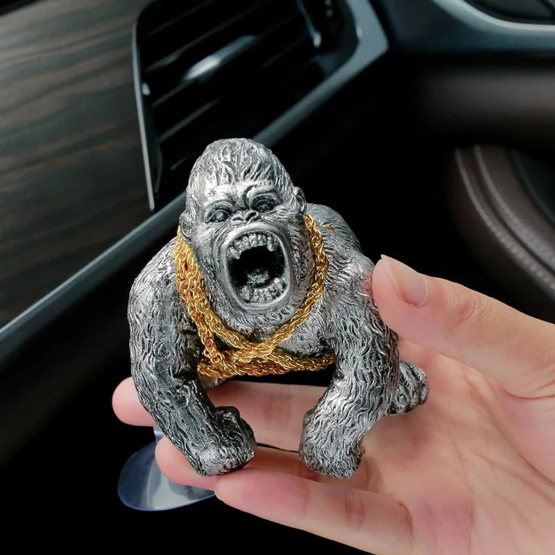 Gorilla Car Dashboard Ornament – ABS Resin Figurine Decor