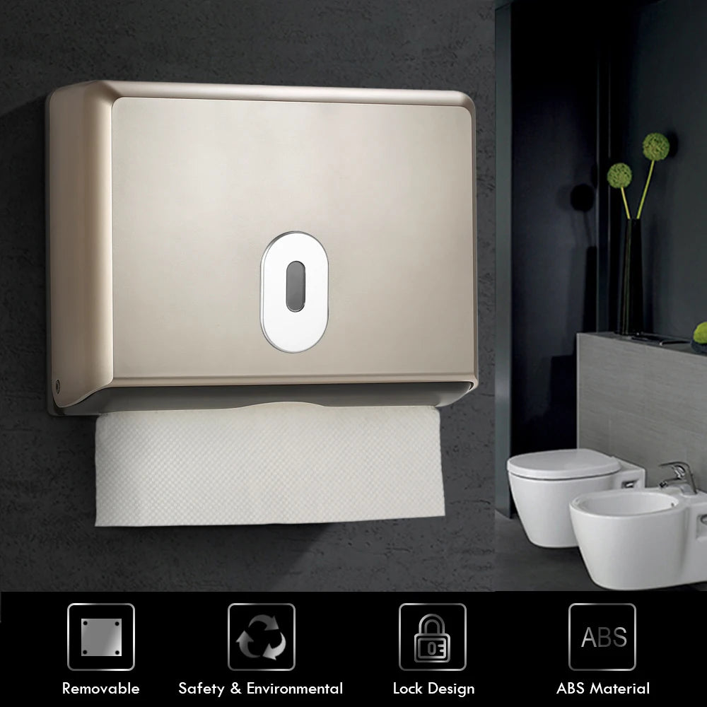 ABS Material Rectangular Wall-mounted Bathroom Tissue Dispenser Tissue Box Holder Home Car Organizer for Multifold Paper Towels Zpaxo
