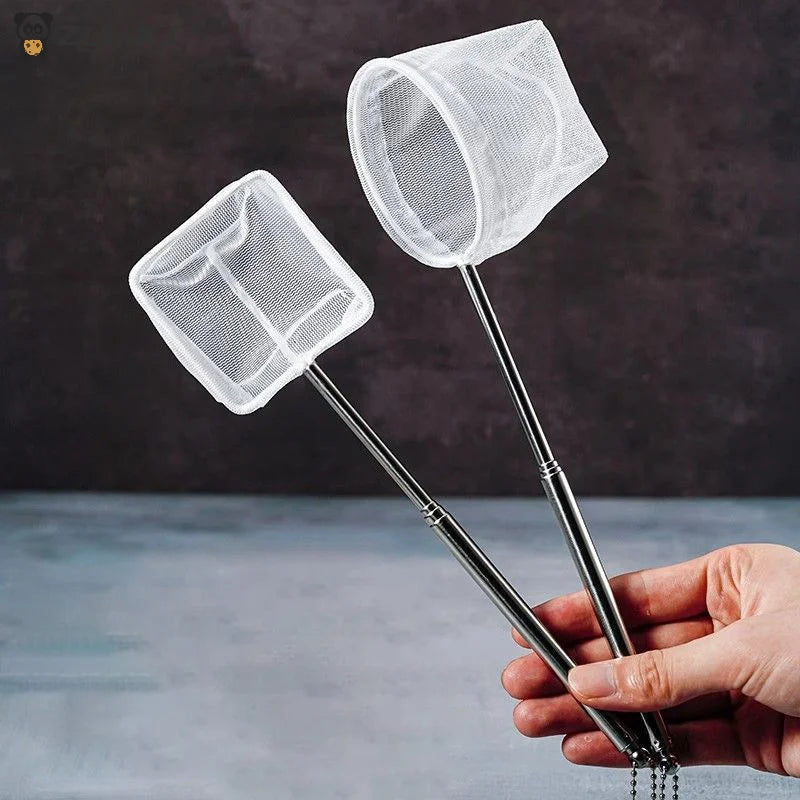 ▶1Pcs Fish Tank Cleaner Tool Aquarium Fish Net Stainless Steel Retractable Small Fish and Shrimp Nets Zpaxo