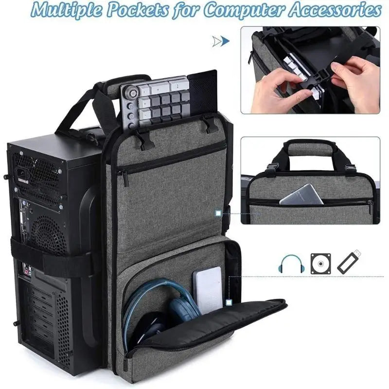 652F Desktop Carrying Case Multiple Storage Pocket Bag Keypad Cable Zpaxo CN