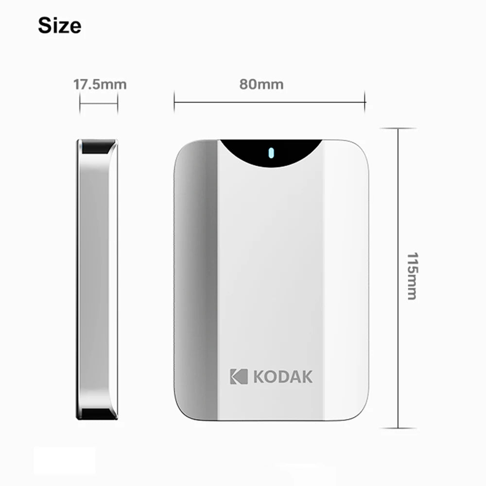KODAK P230 Portable HDD 1TB External Hard Disk Drive 5Gbps PS4 PS5 Zpaxo