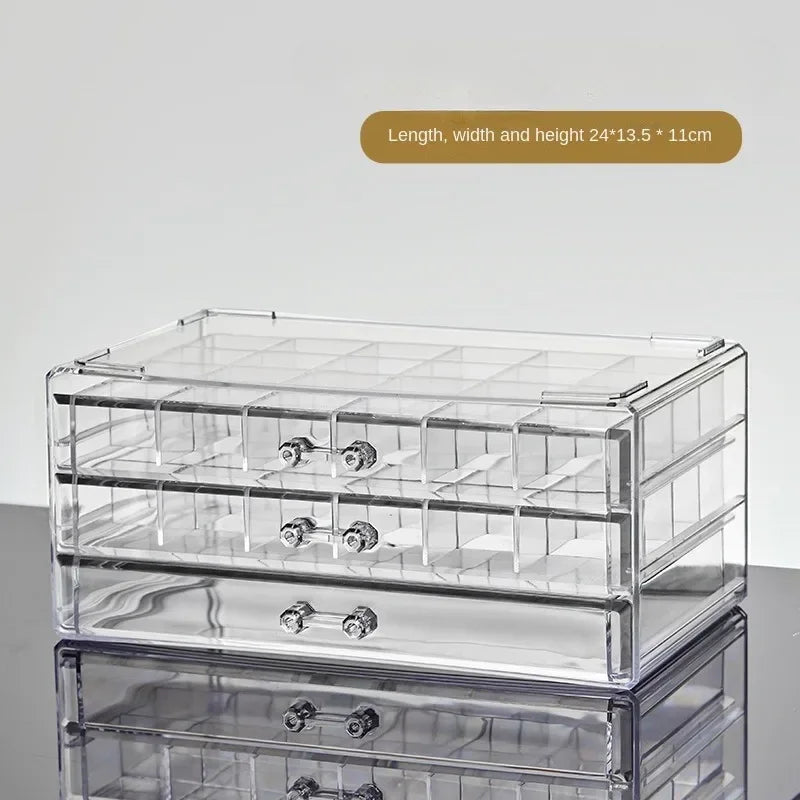 Earring earring storage box, jewelry storage box, 5 drawers transparent jewelry display rack, with 120 small lattice jewelry box Zpaxo