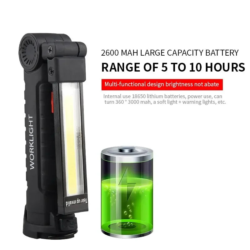 Folding LED Work Light – Magnetic Base USB Rechargeable Torch