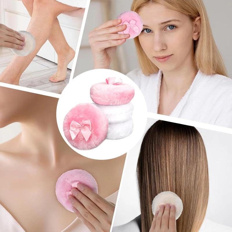 Large Fluffy Powder Sponge Puff Ultra Soft Washable Reusable Velour Zpaxo