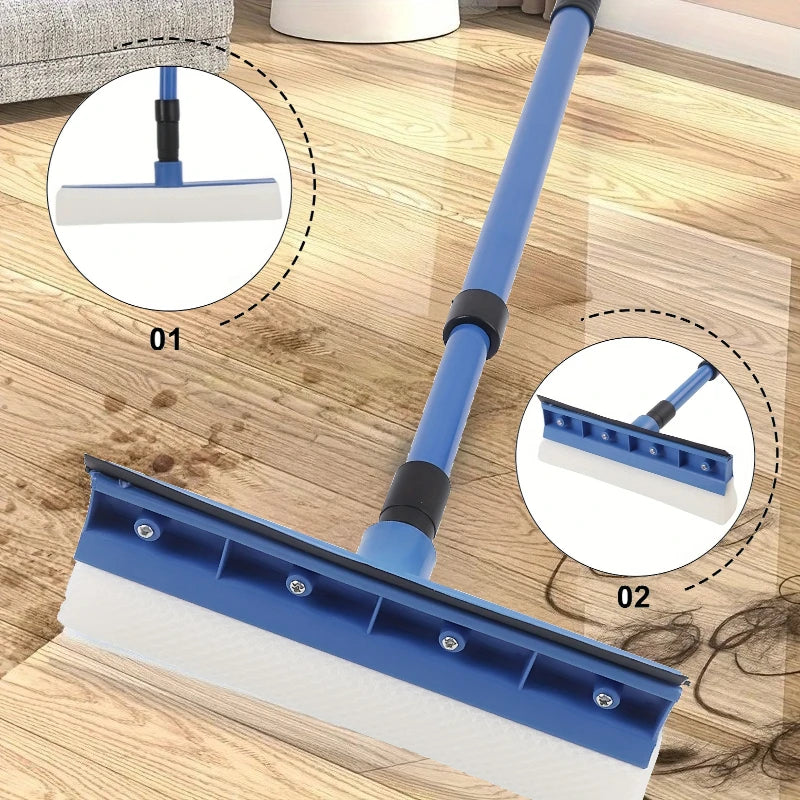 2 in 1 Multi-function Glass Wiper Home Window Cleaning Brush Telescopic Sponge Squeegee Glass Cleaner Wiper Long Handle Cleaning Zpaxo