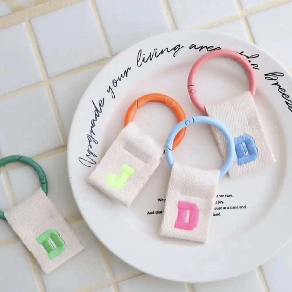 Keys Organizer 26 Letter Key Chain Ring Embroidery Alphabet Car Zpaxo