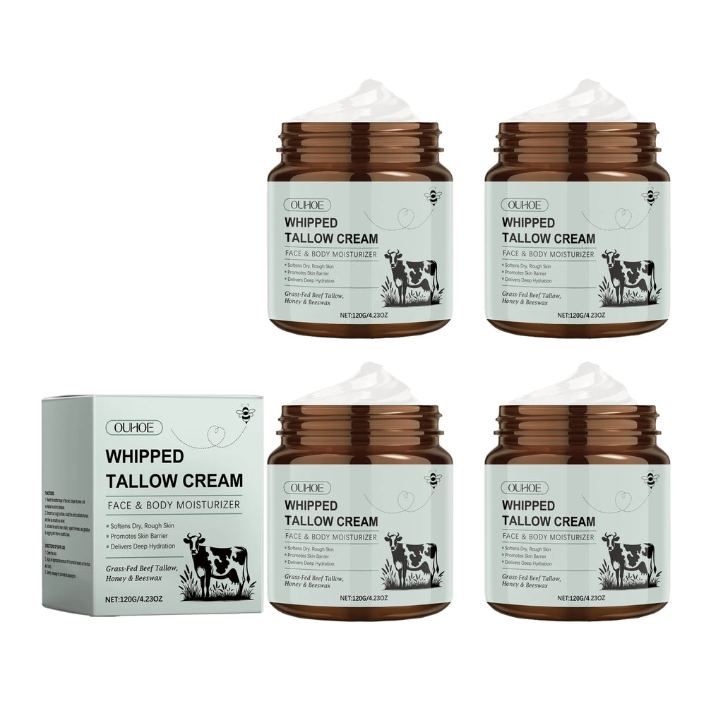 Ouhoe Whipped Tallow Balm Pure Grass Fed Tallow Honey Korean Anti Aging Moisturizer for Deep Hydration and Brightening Whitening Zpaxo 4PCS