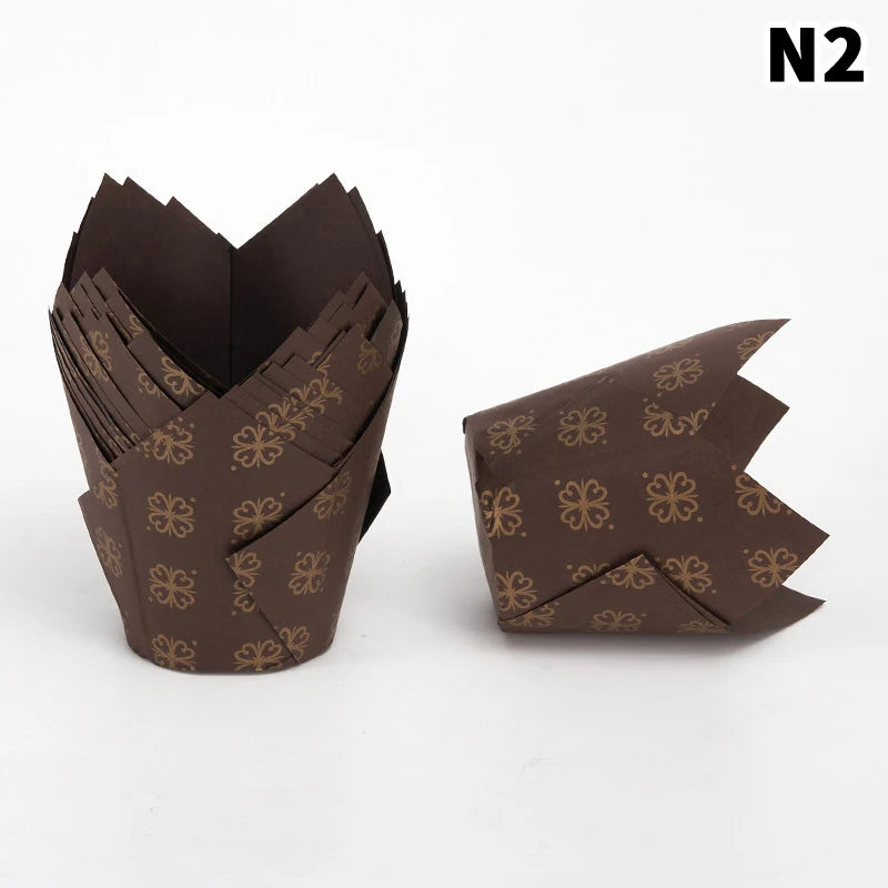 Sets Tulip Muffin Cupcake Paper Cups Oilproof Cupcakes Liners Baking Zpaxo 2