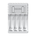 4 Slots Battery Charger Intelligent Type C Micro Fast Charger For AAA/AA Rechargeable Ni-MH/Ni-Cd Batteries With LED Indicator Zpaxo White
