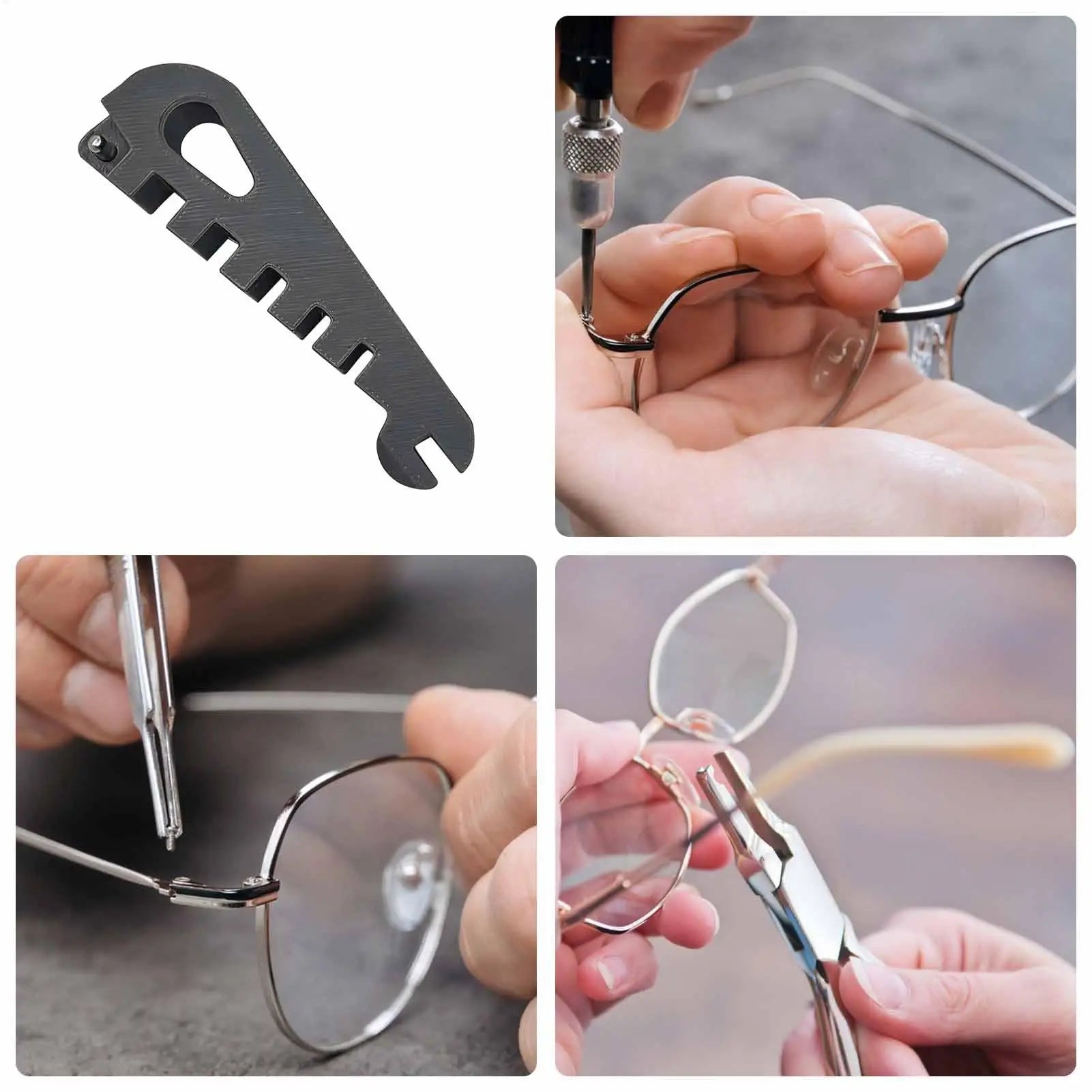 Eyeglass Frame Bending Tool – Temple Arm & Nose Pad Adjuster Eyeglass Repair Tool Zpaxo