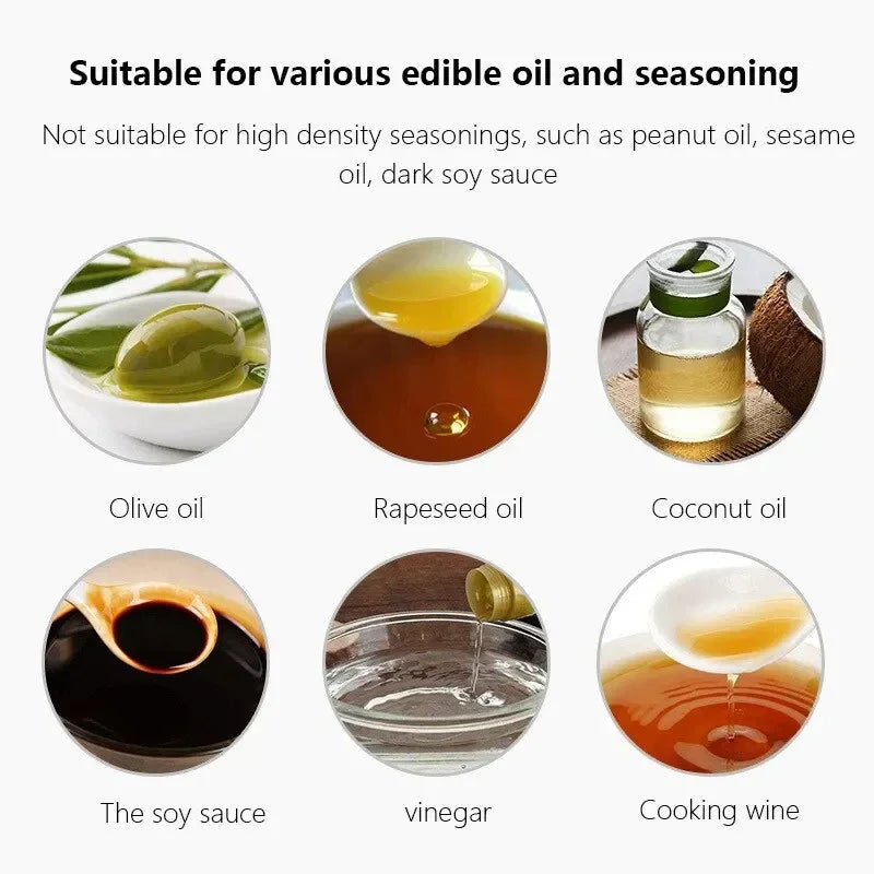 1PCS Black Transparent Kitchen Oil Bottle Cooking Oil Spray Olive Oil Bottle Fitness Barbecue Spray Oil Dispenser Household Zpaxo
