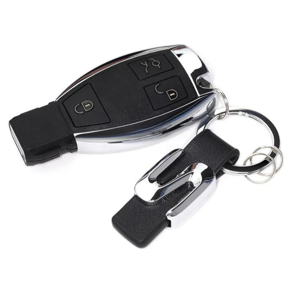3D Mercedes Benz Keychain – Zinc Alloy & PU Leather Key Ring