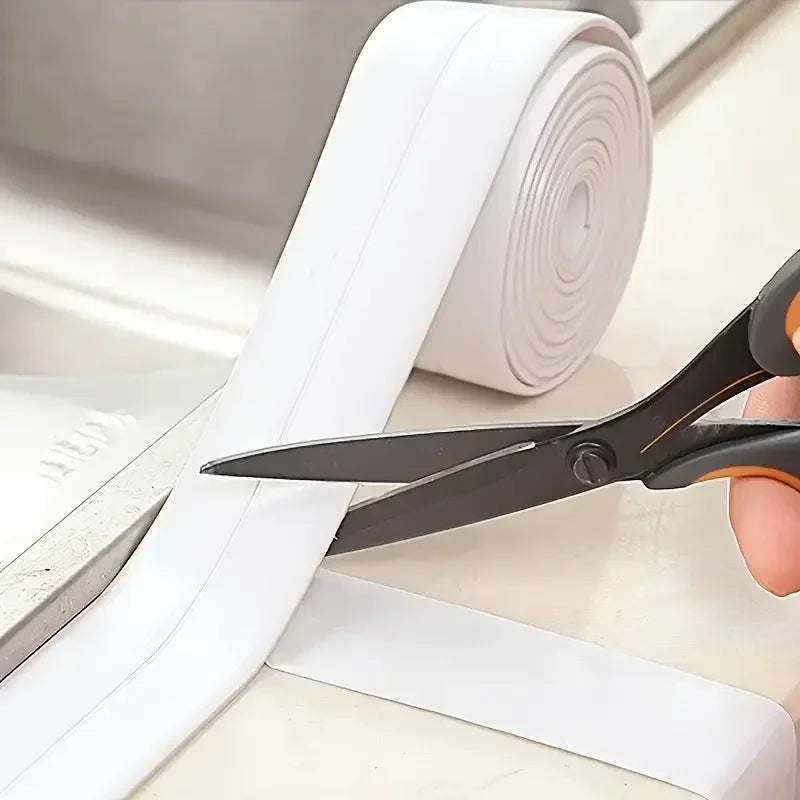 1 Roll of Waterproof White PVC Self-Adhesive Tape - Perfect for Bathroom, Sink & Kitchen - Super Strong Stickiness! Zpaxo