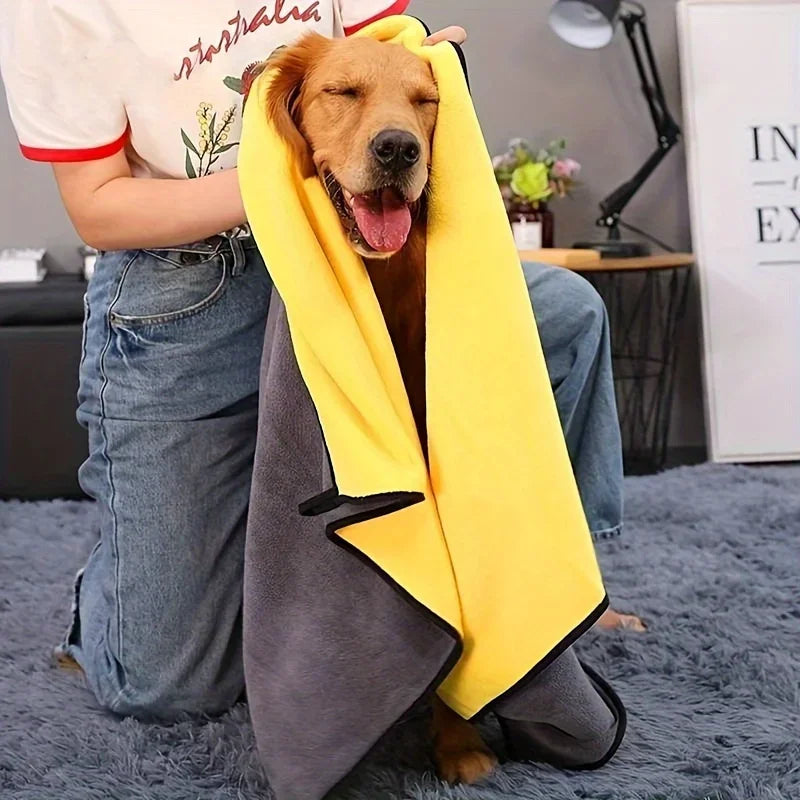 2PCS Quick Drying Dog And Cat Towels Soft Fiber Towels Absorbent Bath Towel Pet Bathrobe Convenient Cleaning Towel Pet Supplies Zpaxo