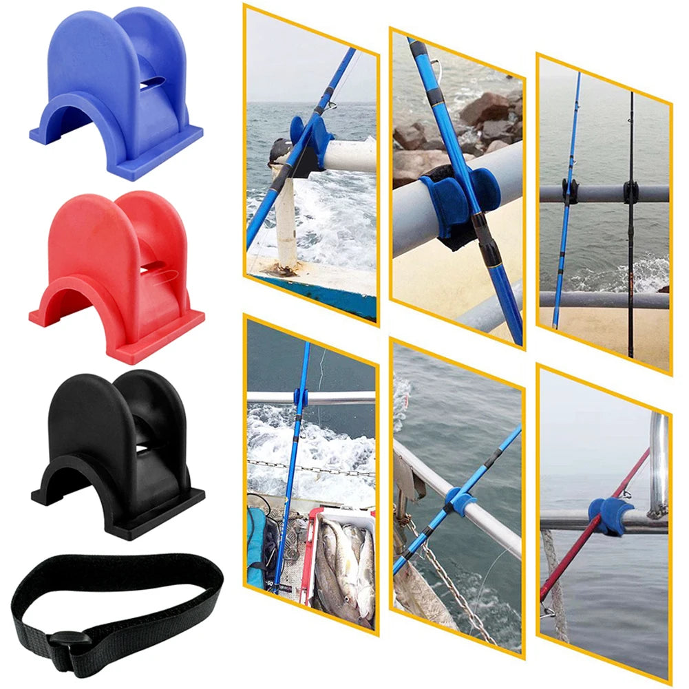 U-shaped Fishing Pole Rack Portable Feeder Pod Stand TPE Rod Gear