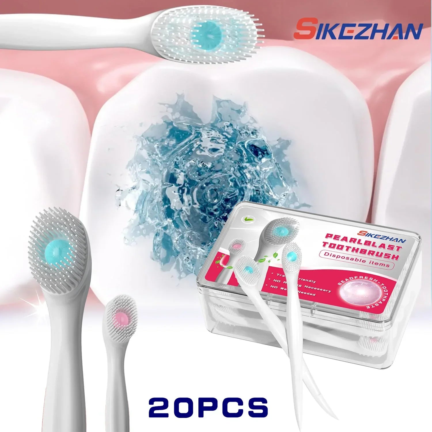 20 Pcs/ Box Exploded Bead Toothbrush Disposable Cleaning Toothbrush Portable Travel Toothbrush with Toothpaste Teeth Whitening Zpaxo