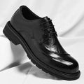 Brown Burnished Leather Lace Up Chunky Sole Formal Business Office Zpaxo 8637 Black 45 China Mainland