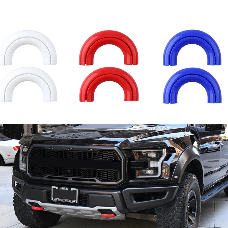 Red D-Ring Towing Hook Sleeves for Ford F150 2004–2024