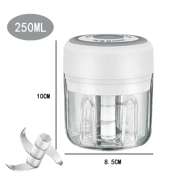 USB Electric Mini Food Chopper – Garlic Masher & Veggie Grinder Electric Food Chopper Zpaxo 105-White250ml