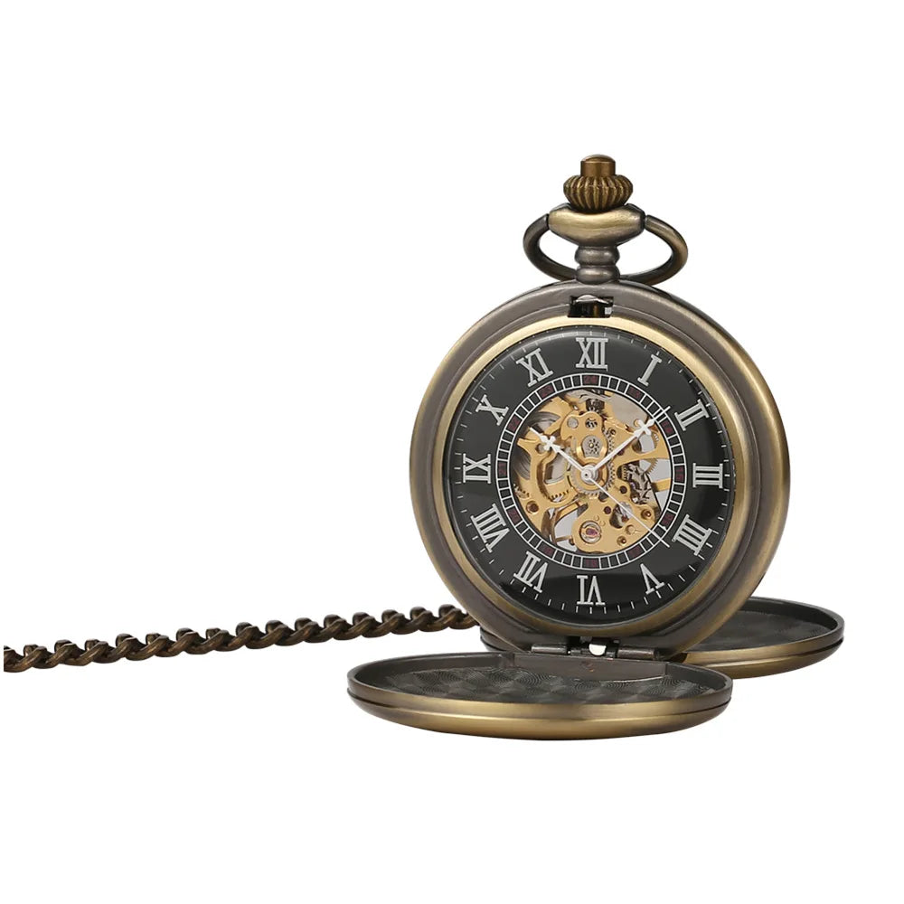 Antique Steampunk Vintage Roman Numerals Mechanical Pocket Watch