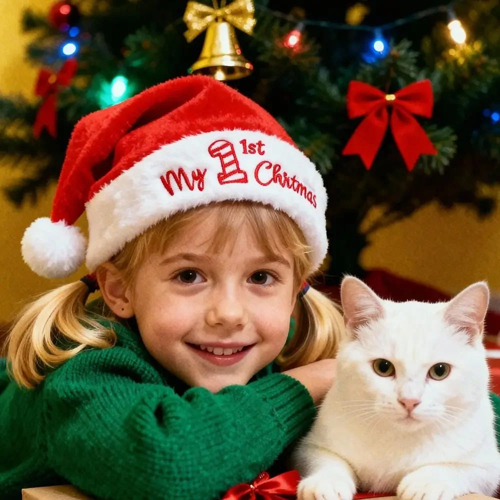 Christmas Hat & Sock Gift Set – Plush Xmas Cap & Stocking Christmas Gift Set Zpaxo