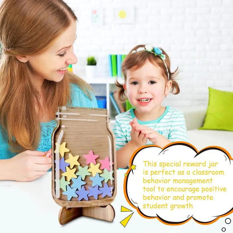 Kids Reward Jar Star Dinosaur Classroom Standing Base Chore Chart