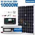 10000W/1100W Solar System DC12V to 220V Off-Grid Inverter System 100A Controller 500W Panel Inverter for Home RV Camping CE Zpaxo 220V solar kit