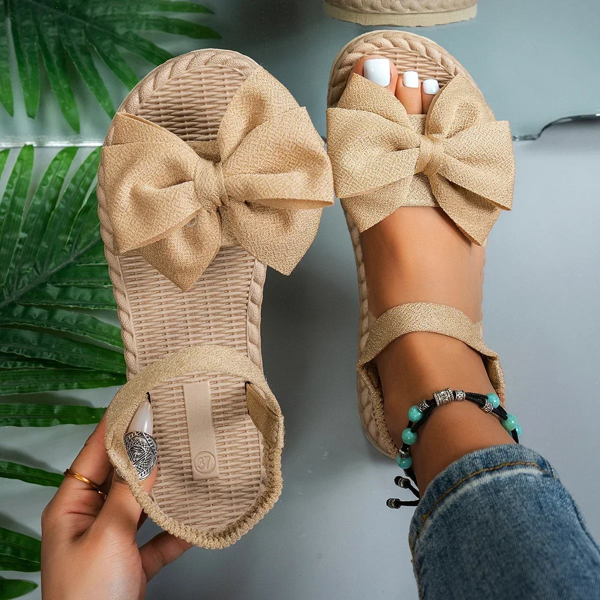 Women Anti-slip Trend Sandals 2025 Summer Lightweight Fashion Beach Zpaxo Khaki 36