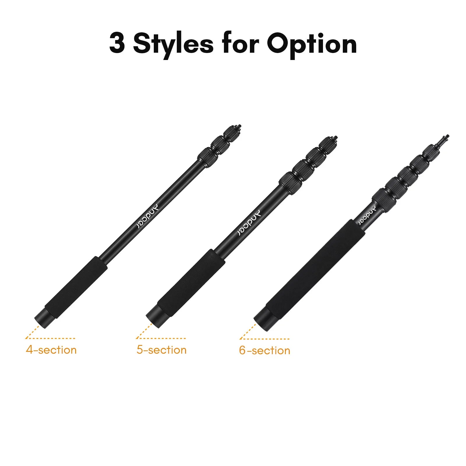 Andoer Handheld Microphone Boom Arm 4-Section Extendable Mic Aluminum