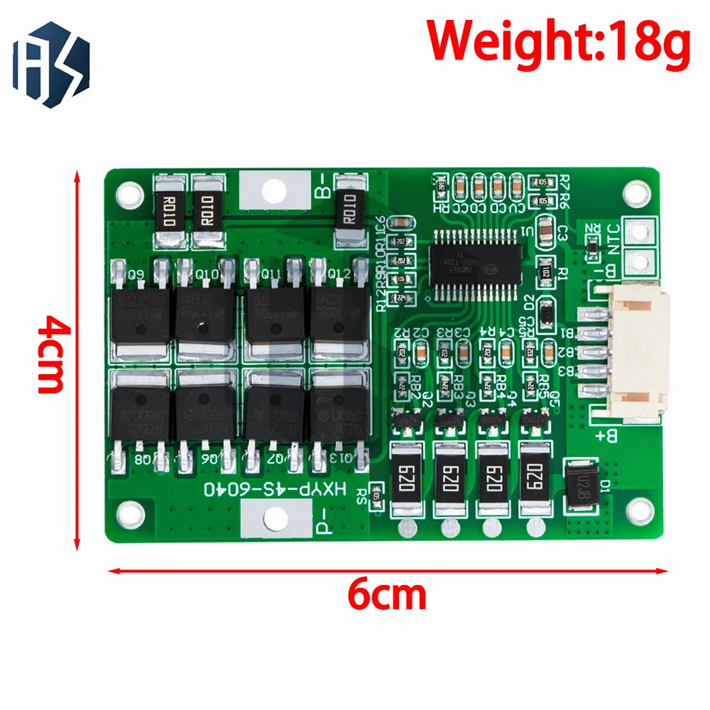 ‌4S 20A LiFePO4 BMS with Active Balancing (12.8V-14.4V) for 32650/32700 Cells - Overcharge/Discharge Protection Operation Zpaxo