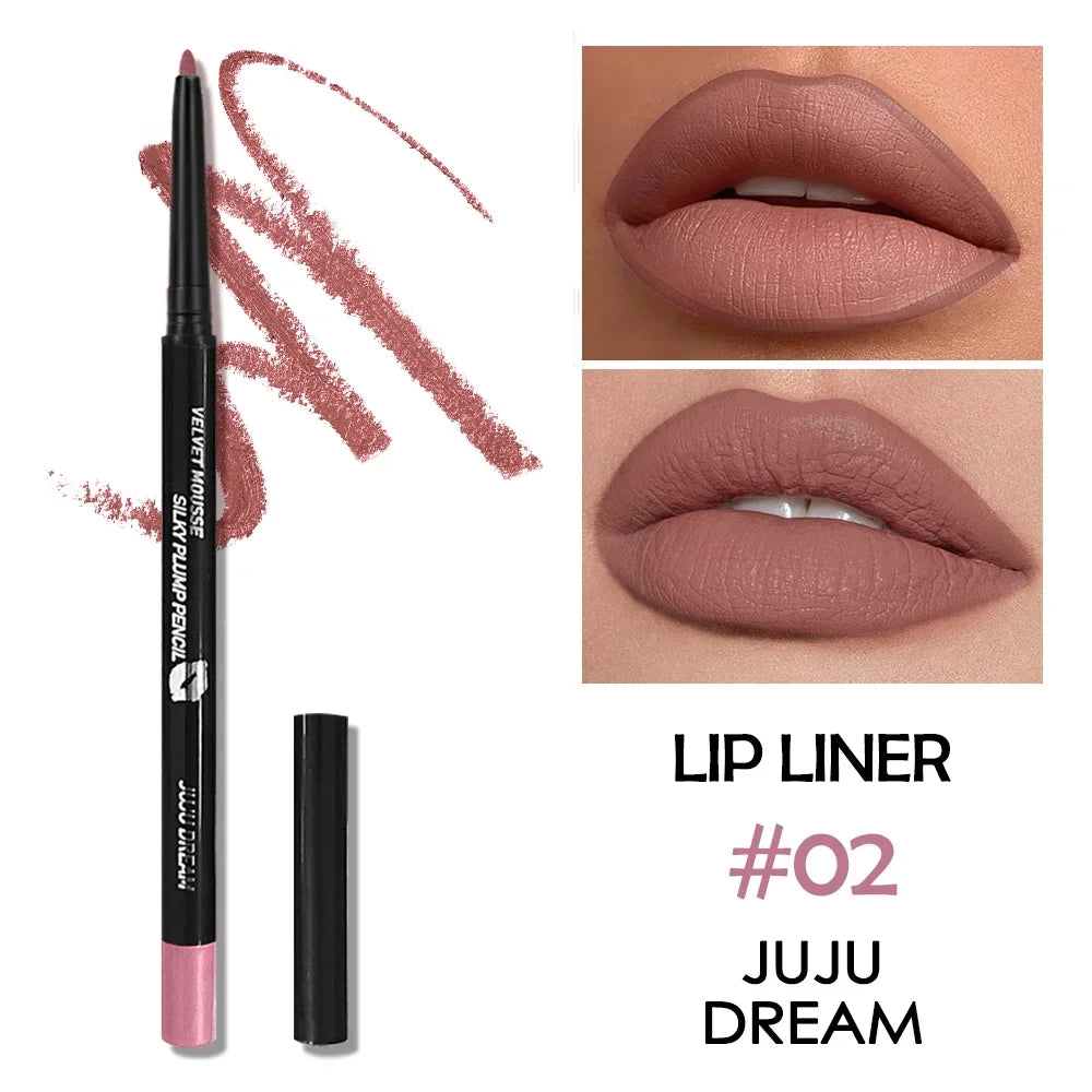 Waterproof Matte Lipliner Pencil Red Contour Tint Lipstick Long Lasting Non-stick Cup Moisturising Lips Makeup 5 Colors Zpaxo 022