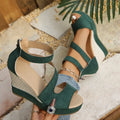 Women's Fish Mouth Open Toe Comfortable Hollow Out Breathable Sandals Zpaxo dark green008 37