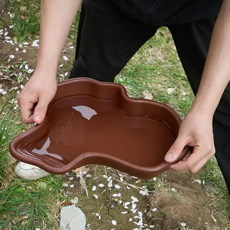 Turtle Feeding Dish Large Reptile Feeder Ramp Basking Stand Food
