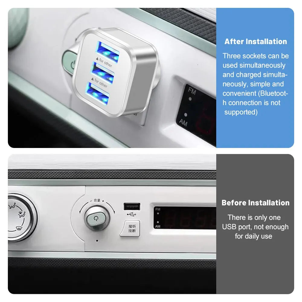 3 Port USB Slots Adaptor Extender USB2 0 1 Multple Interface Splitter