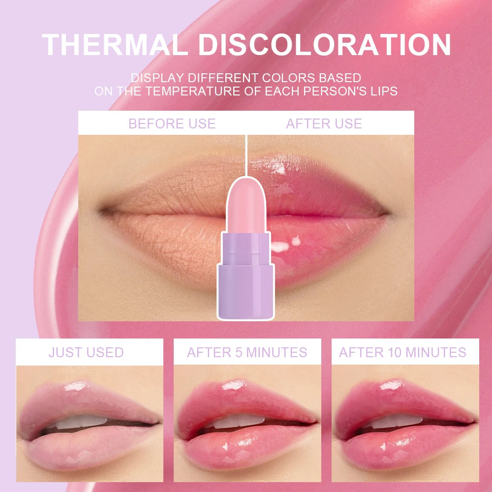 A Set of 5 Mini Lipstick Lip Gloss Cute Portable Moisturizing Color Changing Moisturizing Lip Balm Autumn and Winter Zpaxo