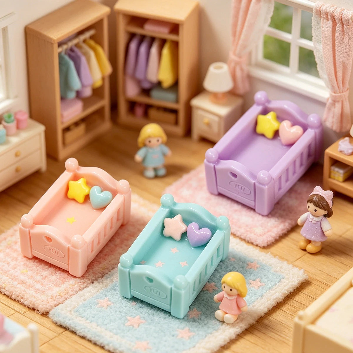 Miniature Resin Bed Figurine – Dollhouse & Cake Topper Decor