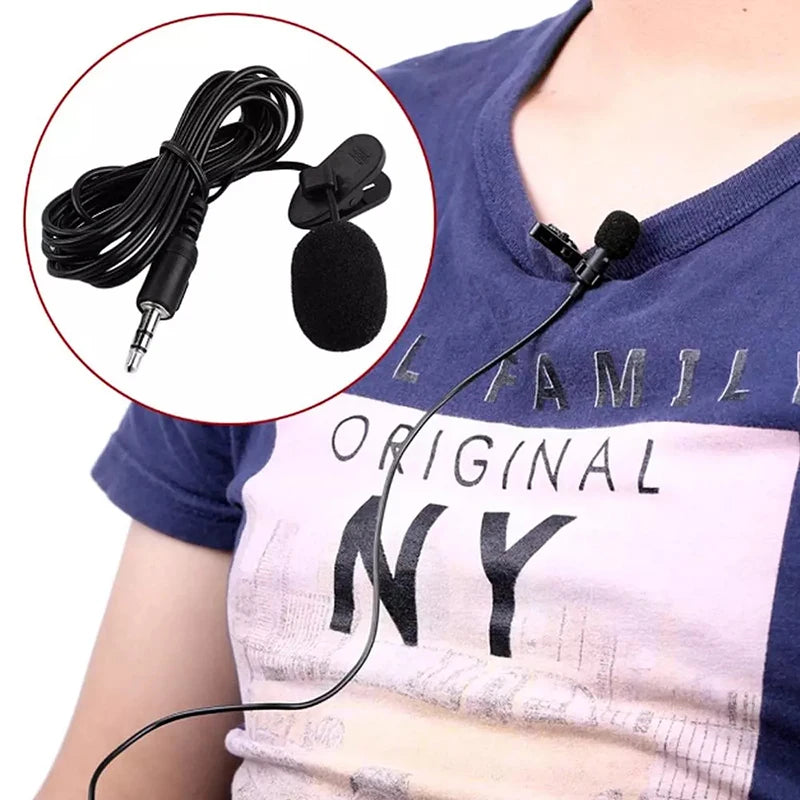 1.5m Mini Portable Lavalier Microphone Condenser Clip-on Lapel Mic Wired USB 3.5mm Type C Microphone For Laptop PC DSLR Camera Zpaxo