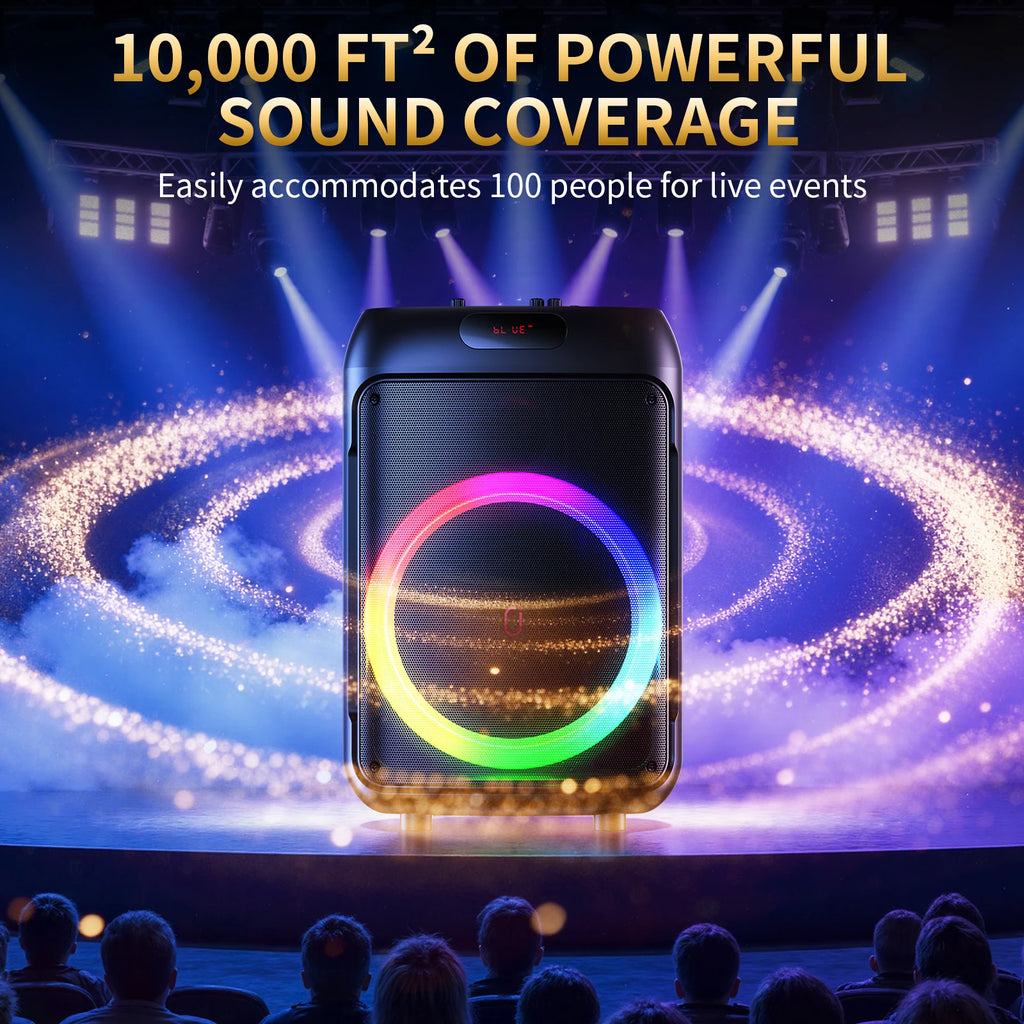 T36 Karaoke Machine 2 Wireless Microphones Big Bluetooth Party