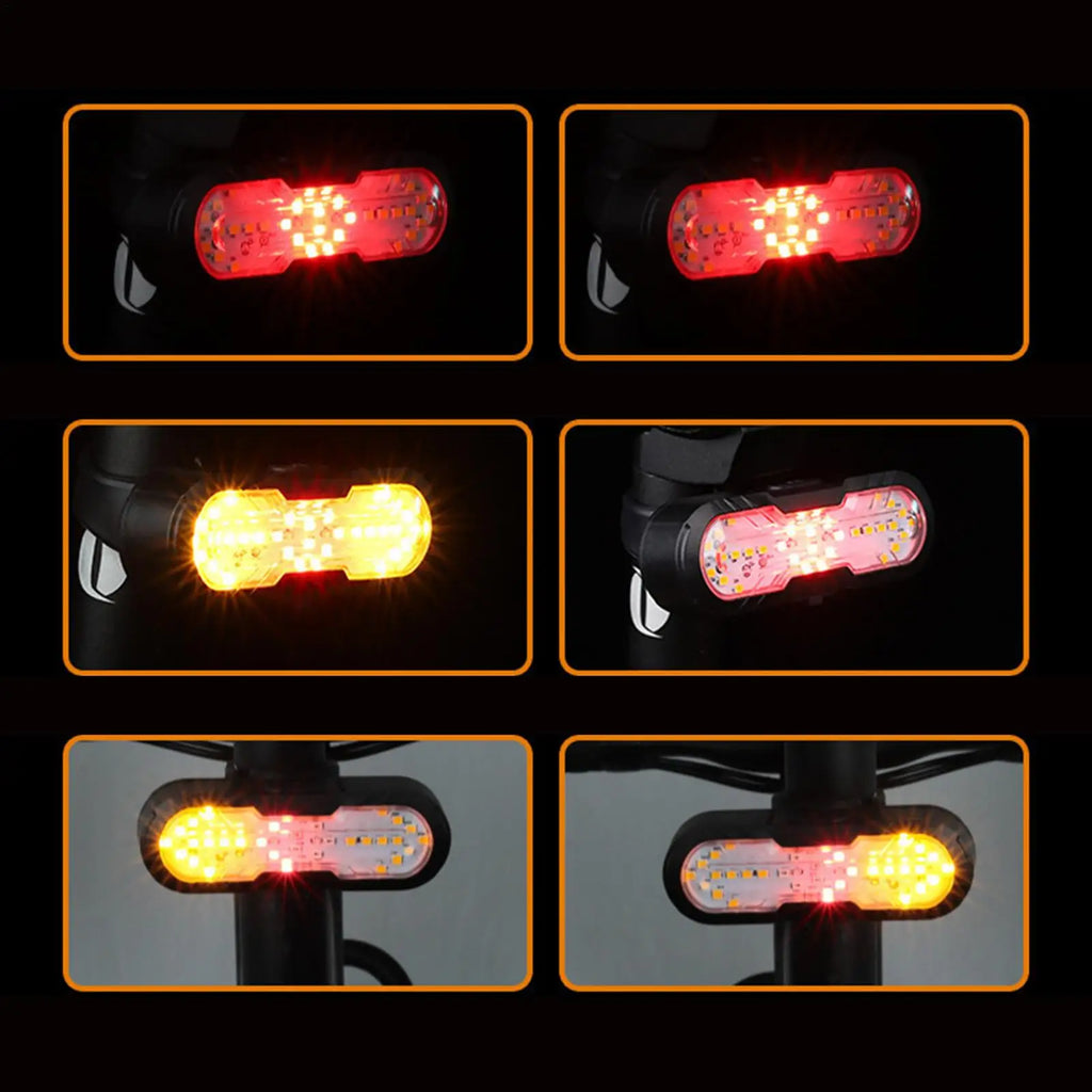 Bike Turn Signal 1200mAh Rechargeable Wireless Remote Control Safety