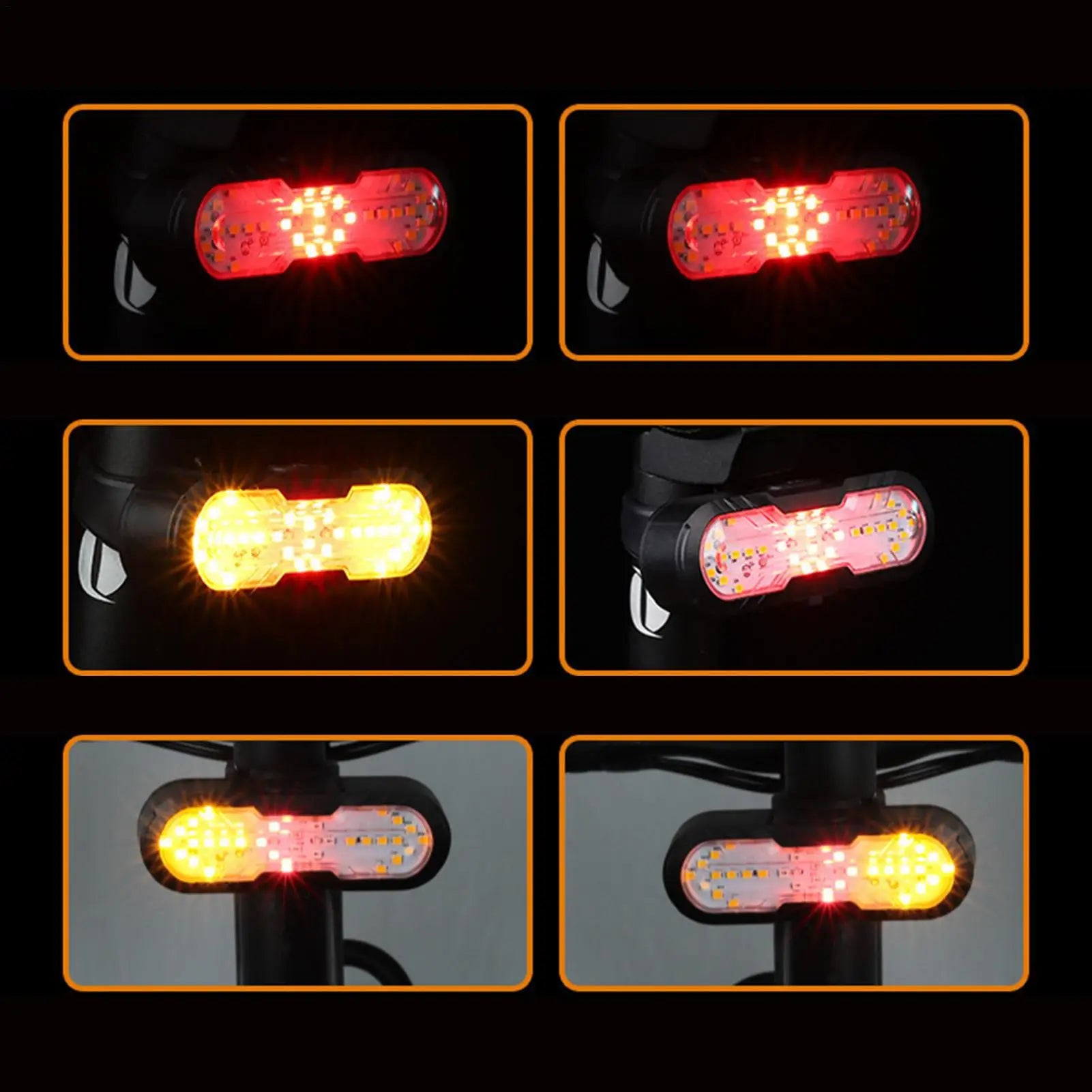 Bike Turn Signal 1200mAh Rechargeable Wireless Remote Control Safety