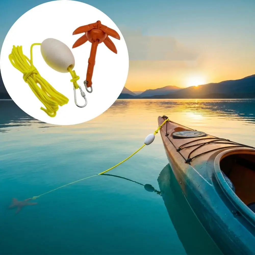 Aluminum Alloy Marine Kayak Anchor Portable Folding Design Rope Buoy Zpaxo