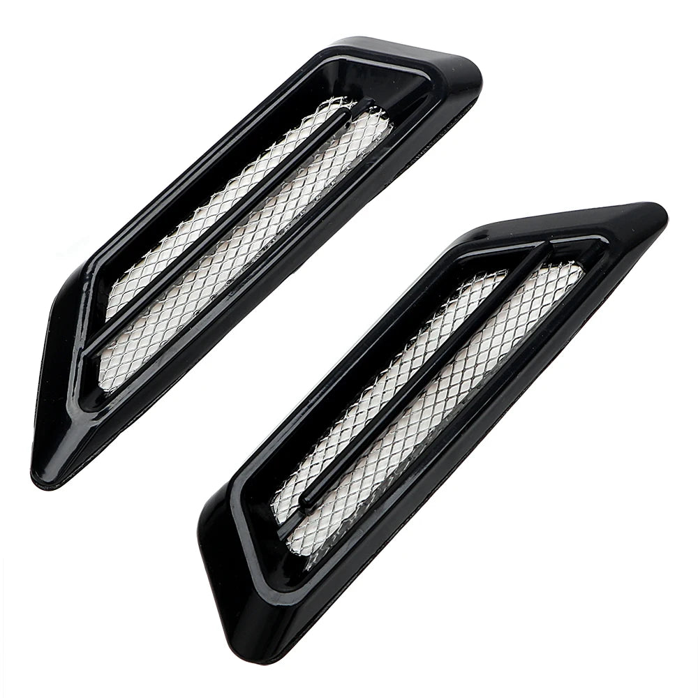 1 Pair Universal Shark Gills Side Mesh Cover Auto Sticker Hood Bonnet